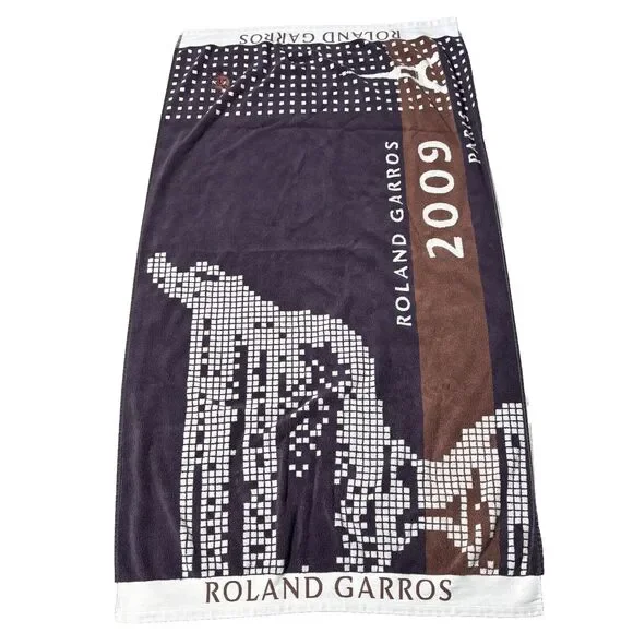 Roland Garros Paris 2009 Full Beach Towel Carre Blanc French Tennis Player Sport - Picture 1 of 9